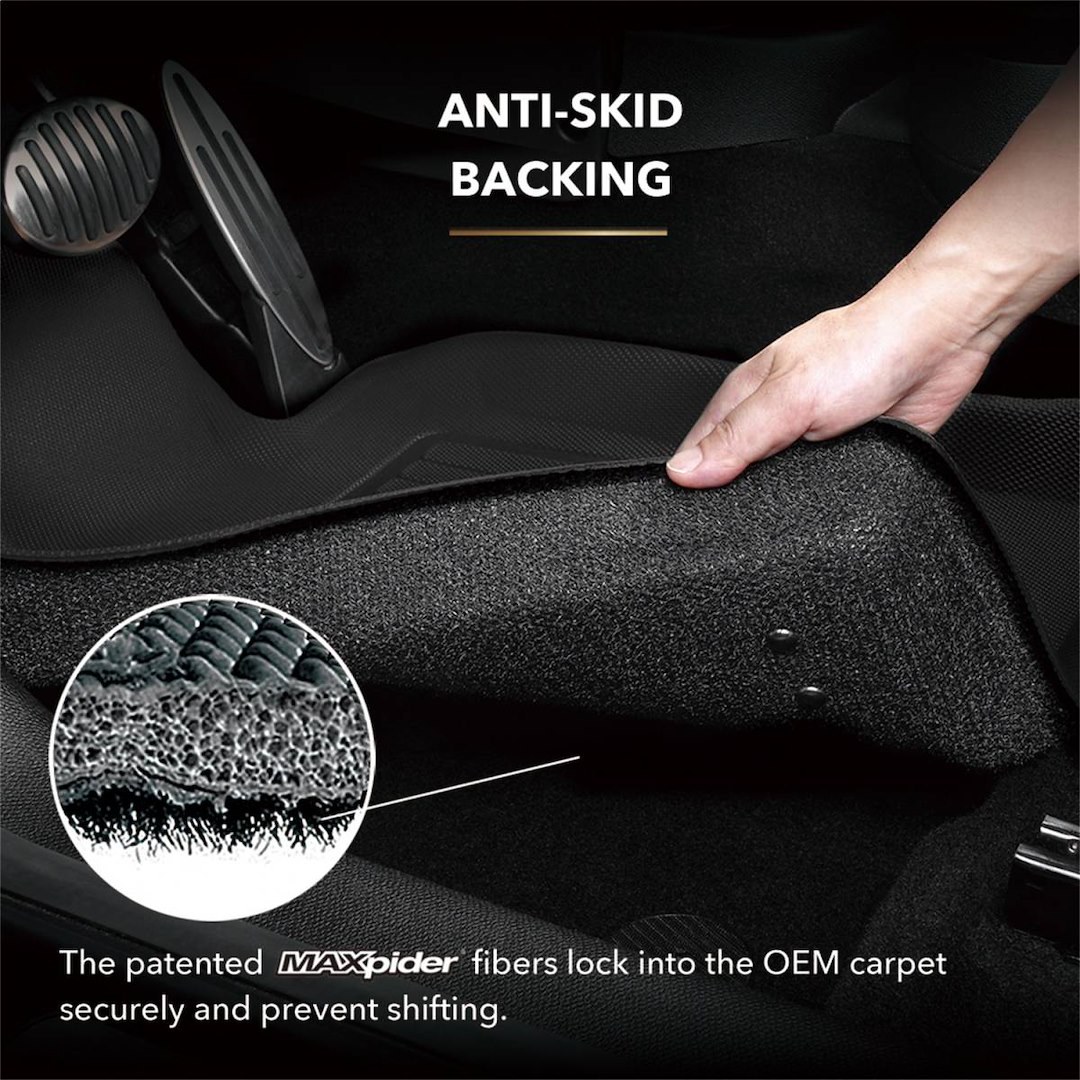 3D MAXpider Floor Liner, Kagu, Custom Fit, Raised Edge, Black, Thermoplastic Rubber of Carbon Fiber Texture, 4 Piece – L1KA08501509