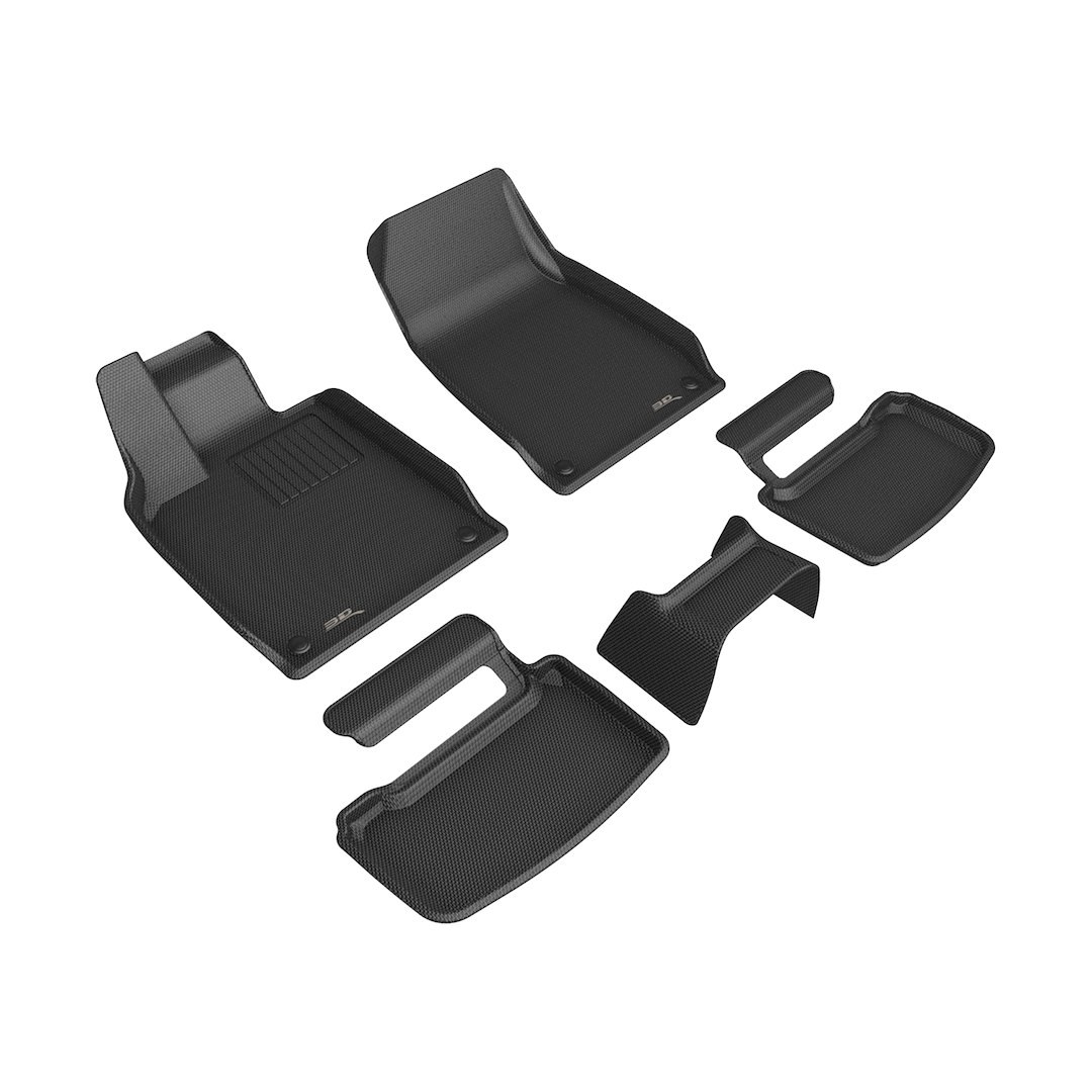 3D MAXpider Floor Liner, Kagu, Custom Fit, Raised Edge, Black, Thermoplastic Rubber of Carbon Fiber Texture, 5 Piece – L1AD07701509