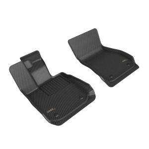 3D MAXpider Floor Liner, Kagu, Custom Fit, Raised Edge, Black, Thermoplastic Rubber of Carbon Fiber Texture, 2 Piece – L1BM11011509