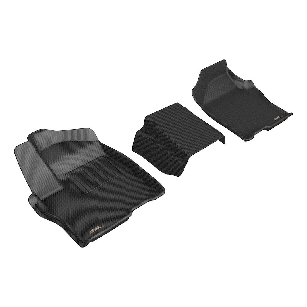 3D MAXpider Floor Liner, Kagu, Black, Custom Fit, Raised Edge, Thermoplastic Rubber of Carbon Fiber Texture, 3 Piece – L1CH10911509