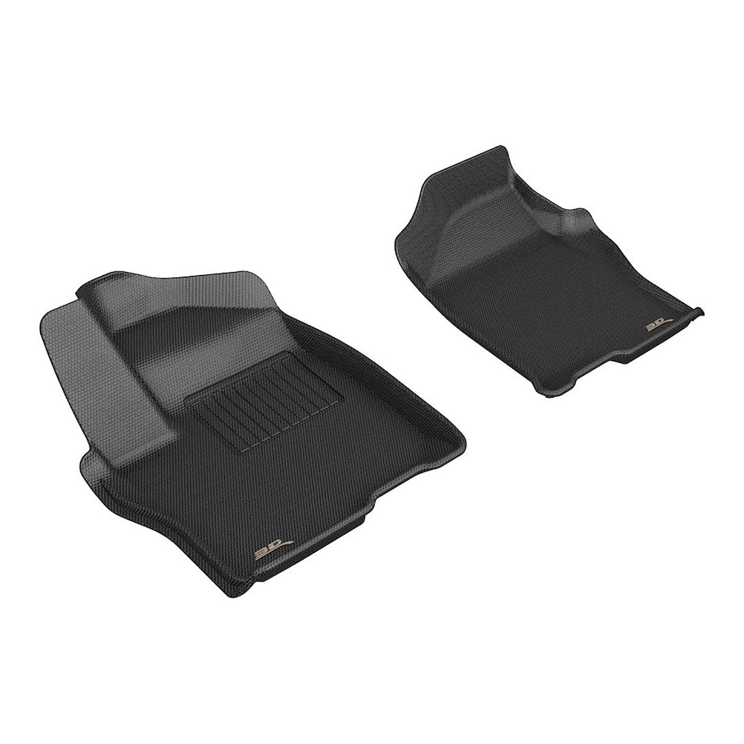 3D MAXpider Floor Liner, Kagu, Black, Custom Fit, Raised Edge, Thermoplastic Rubber of Carbon Fiber Texture, 2 Piece – L1CH11011509
