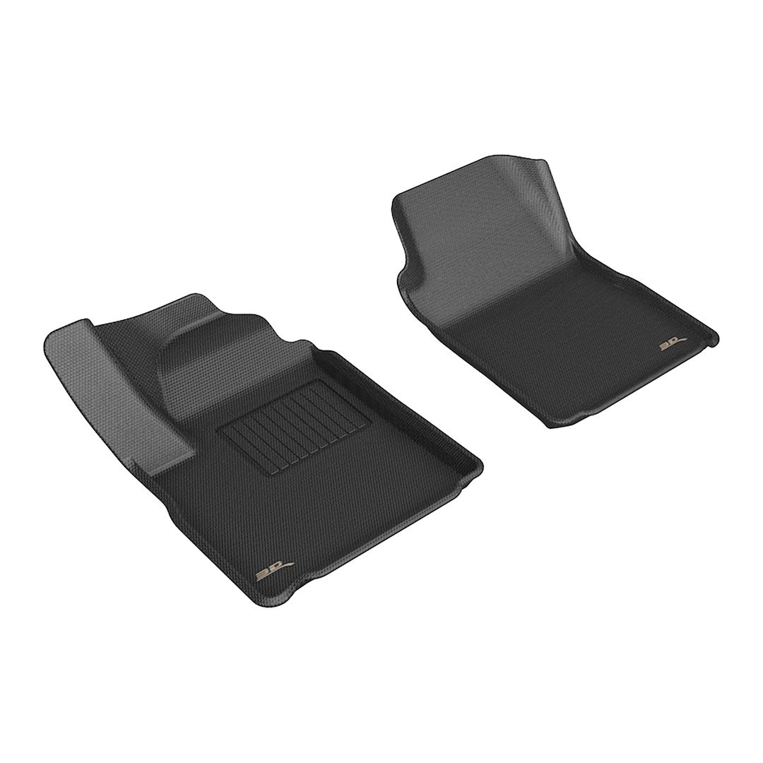 3D MAXpider Floor Liner, Kagu, Black, Custom Fit, Raised Edge, Thermoplastic Rubber of Carbon Fiber Texture, 2 Piece – L1CH11311509