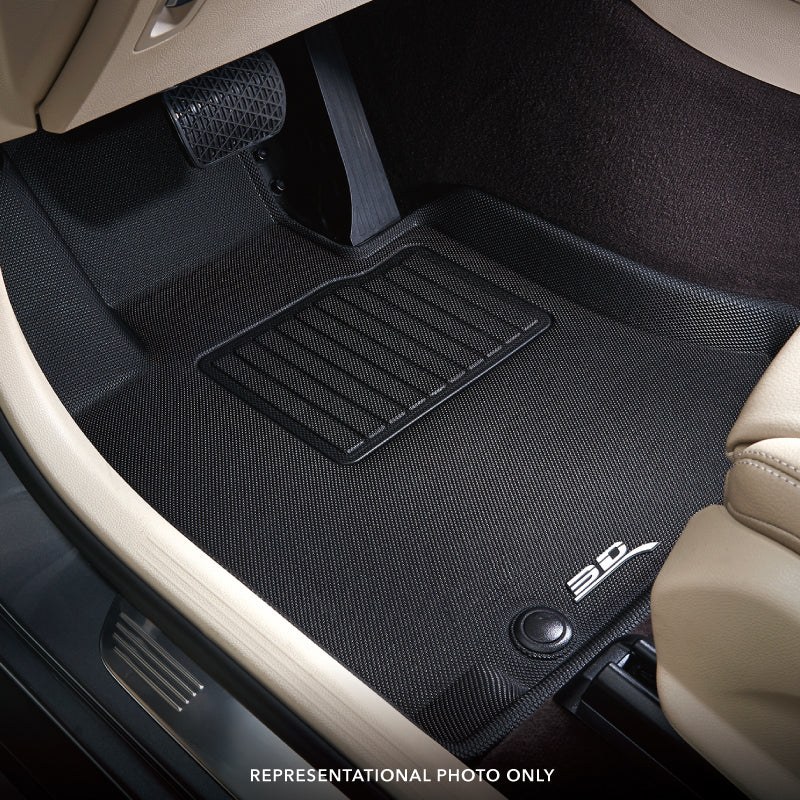 3D MAXpider Floor Liner, Kagu, Black, Custom Fit, Raised Edge, Thermoplastic Rubber of Carbon Fiber Texture, 2 Piece – L1CH11311509