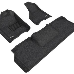 3D MAXpider Floor Liner, Elegant Series, Custom Fit, Raised Edge, Black, Thermoplastic Rubber of Carbon Fiber Texture, 3 Piece – L1DG02104709