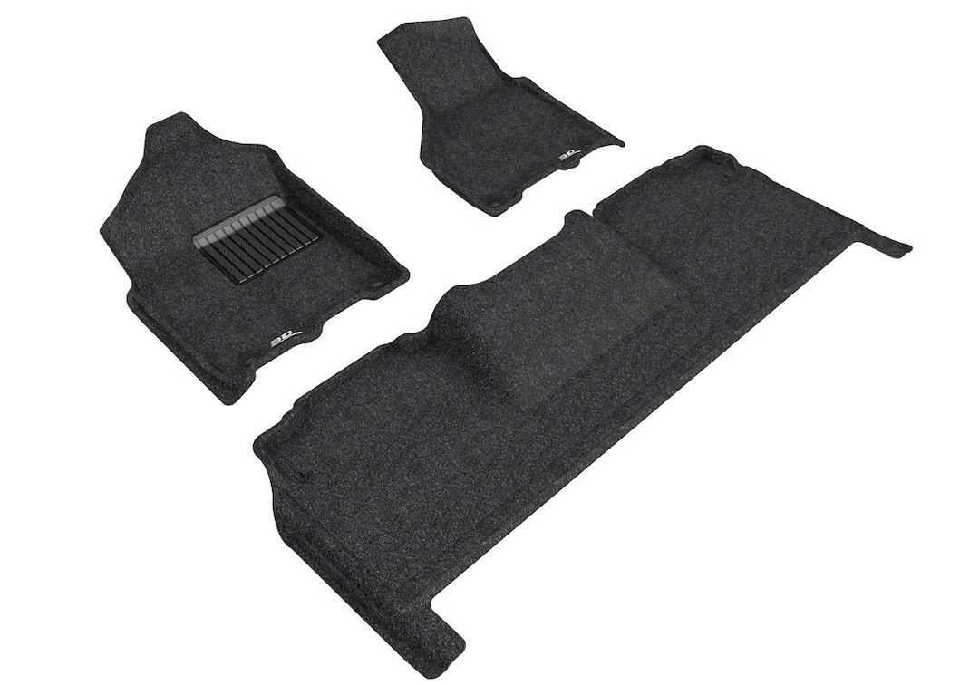 3D MAXpider Floor Liner, Elegant Series, Custom Fit, Raised Edge, Black, Thermoplastic Rubber of Carbon Fiber Texture, 3 Piece – L1DG03204709