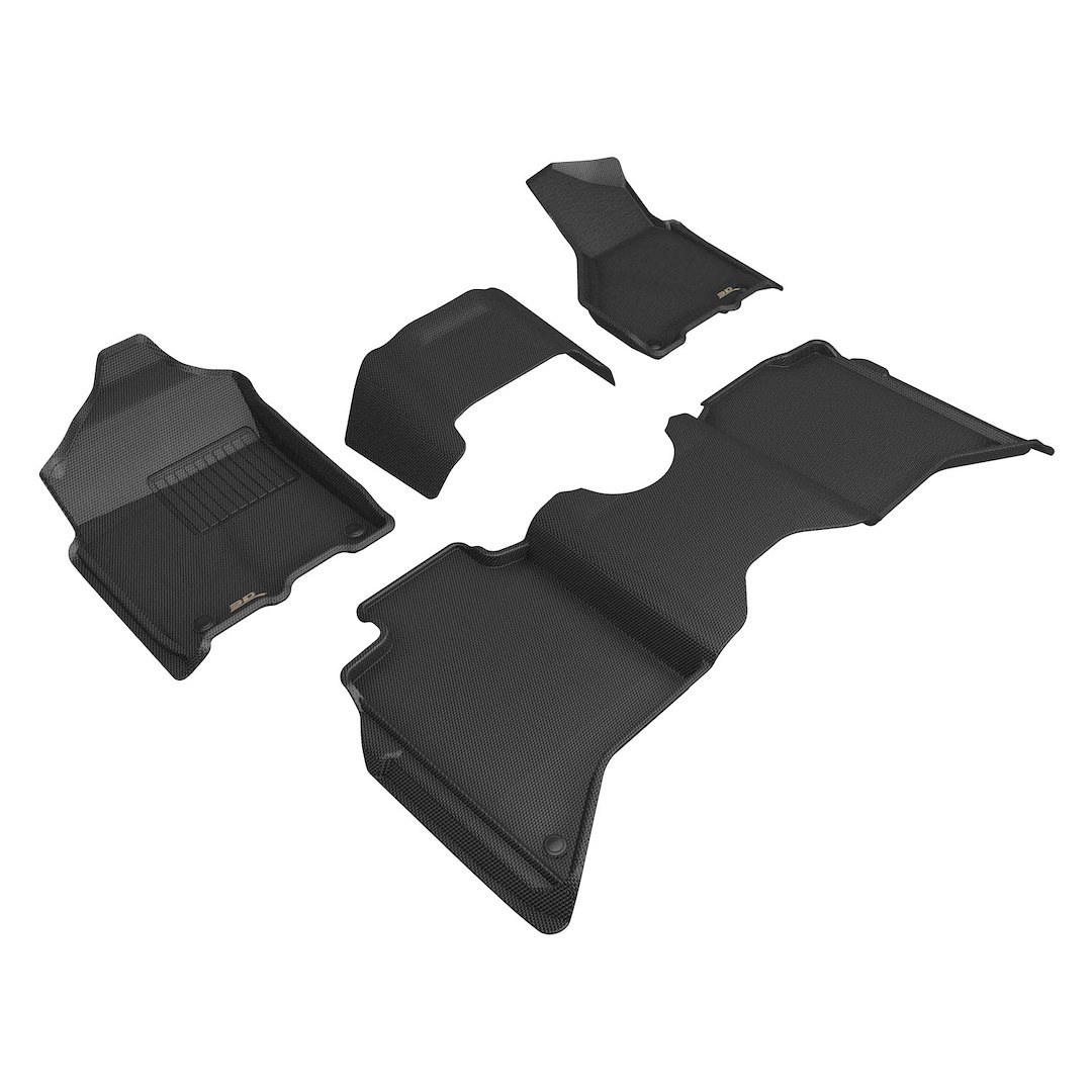 3D MAXpider Floor Liner, Kagu, Black, Custom Fit, Raised Edge, Thermoplastic Rubber of Carbon Fiber Texture, 4 Piece – L1DG03601509
