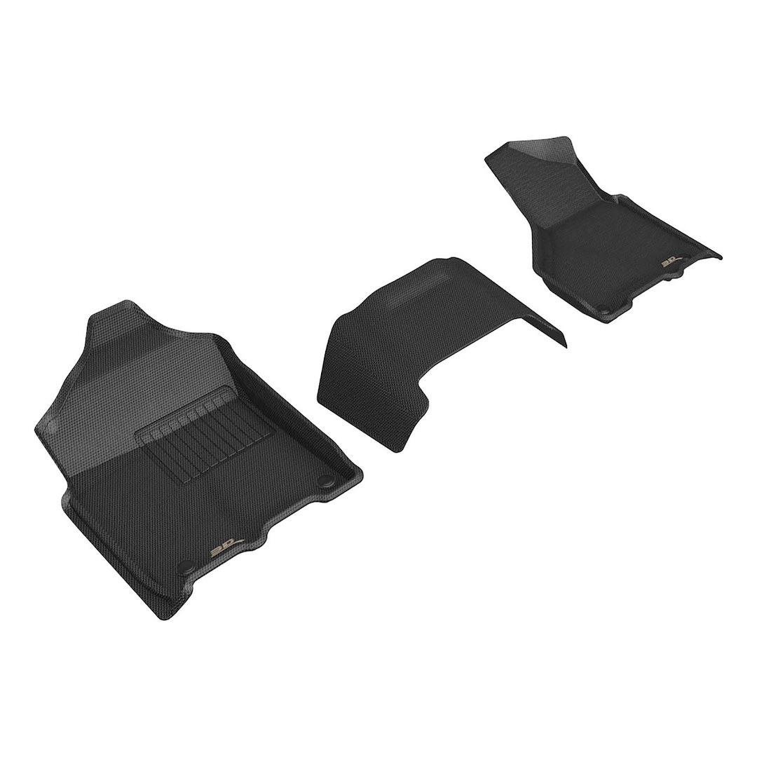 3D MAXpider Floor Liner, Kagu, Black, Custom Fit, Raised Edge, Thermoplastic Rubber of Carbon Fiber Texture, 3 Piece – L1DG03611509