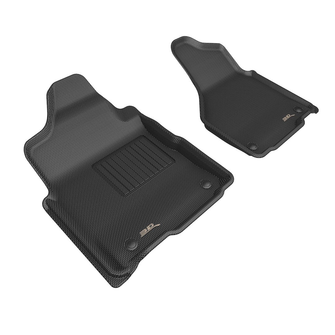 3D MAXpider Floor Liner, Kagu, Black, Custom Fit, Raised Edge, Thermoplastic Rubber of Carbon Fiber Texture, 2 Piece – L1DG04011509