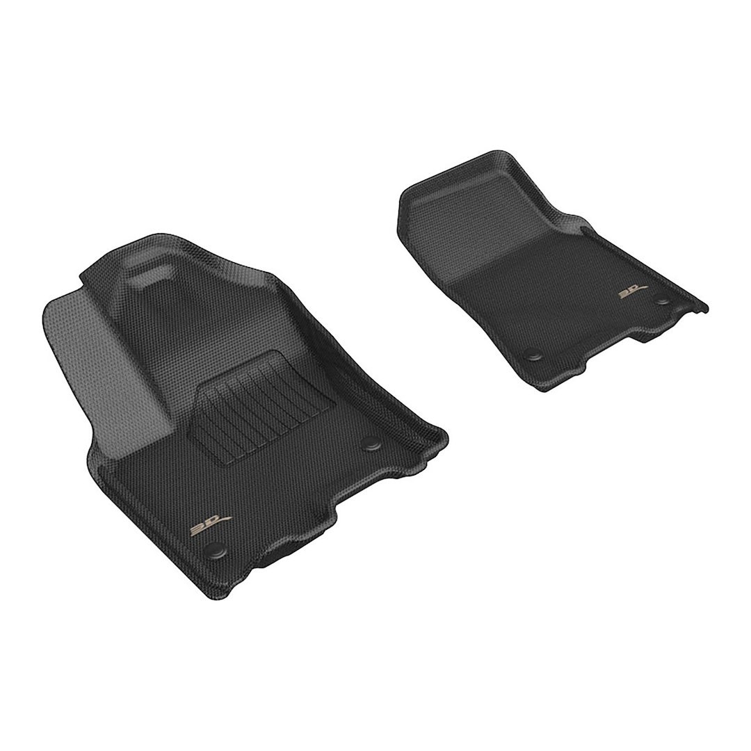 3D MAXpider Floor Liner, Kagu, Black, Custom Fit, Raised Edge, Thermoplastic Rubber of Carbon Fiber Texture, 2 Piece – L1DG04111509