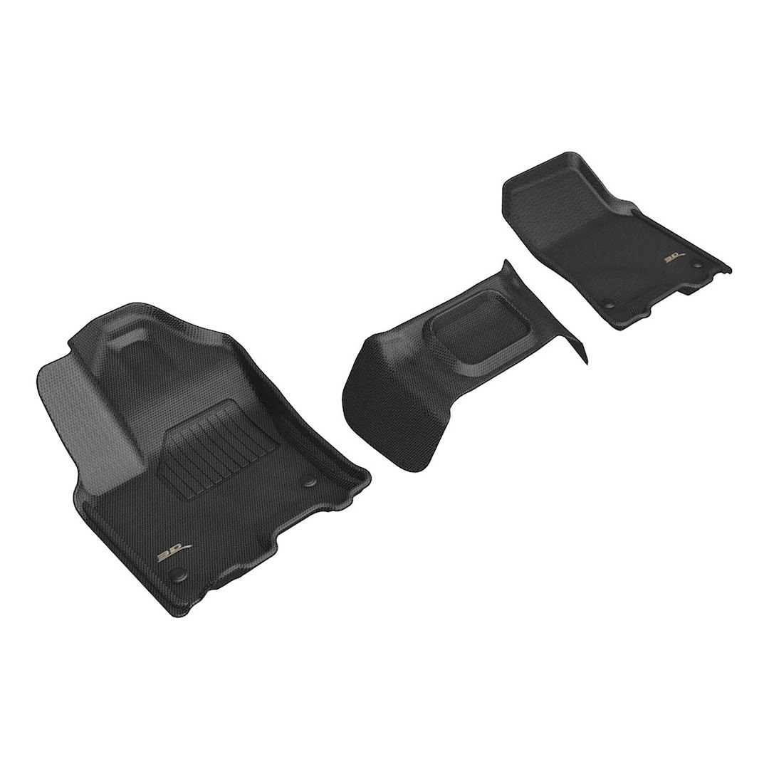 3D MAXpider Floor Liner, Kagu, Black, Custom Fit, Raised Edge, Thermoplastic Rubber of Carbon Fiber Texture, 3 Piece – L1DG04211509