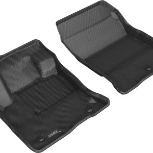 3D MAXpider Floor Liner, Kagu, Black, Custom Fit, Raised Edge, Thermoplastic Rubber of Carbon Fiber Texture, 2 Piece – L1FR14211509