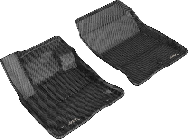 3D MAXpider Floor Liner, Kagu, Black, Custom Fit, Raised Edge, Thermoplastic Rubber of Carbon Fiber Texture, 2 Piece – L1FR14211509