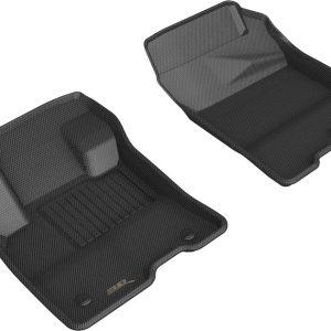 3D MAXpider Floor Liner, Kagu, Custom Fit, Raised Edge, Black, Thermoplastic Rubber of Carbon Fiber Texture, 2 Piece – L1FR14411509