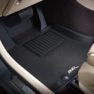 3D MAXpider Floor Liner, Kagu, Custom Fit, Raised Edge, Black, Thermoplastic Rubber of Carbon Fiber Texture, 3 Piece – L1FR14901509