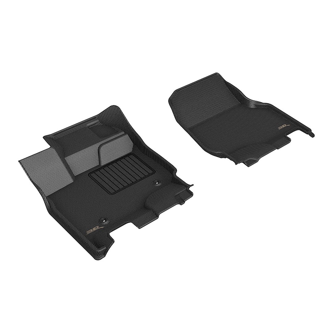 3D MAXpider Floor Liner, Kagu, Black, Custom Fit, Raised Edge, Thermoplastic Rubber of Carbon Fiber Texture, 2 Piece – L1FR16311509