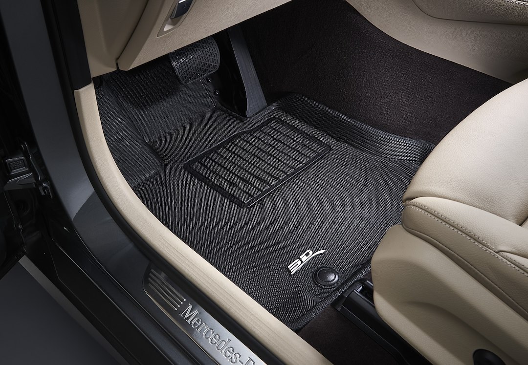 3D MAXpider Floor Liner, Kagu, Black, Custom Fit, Raised Edge, Thermoplastic Rubber of Carbon Fiber Texture, 2 Piece – L1FR16311509