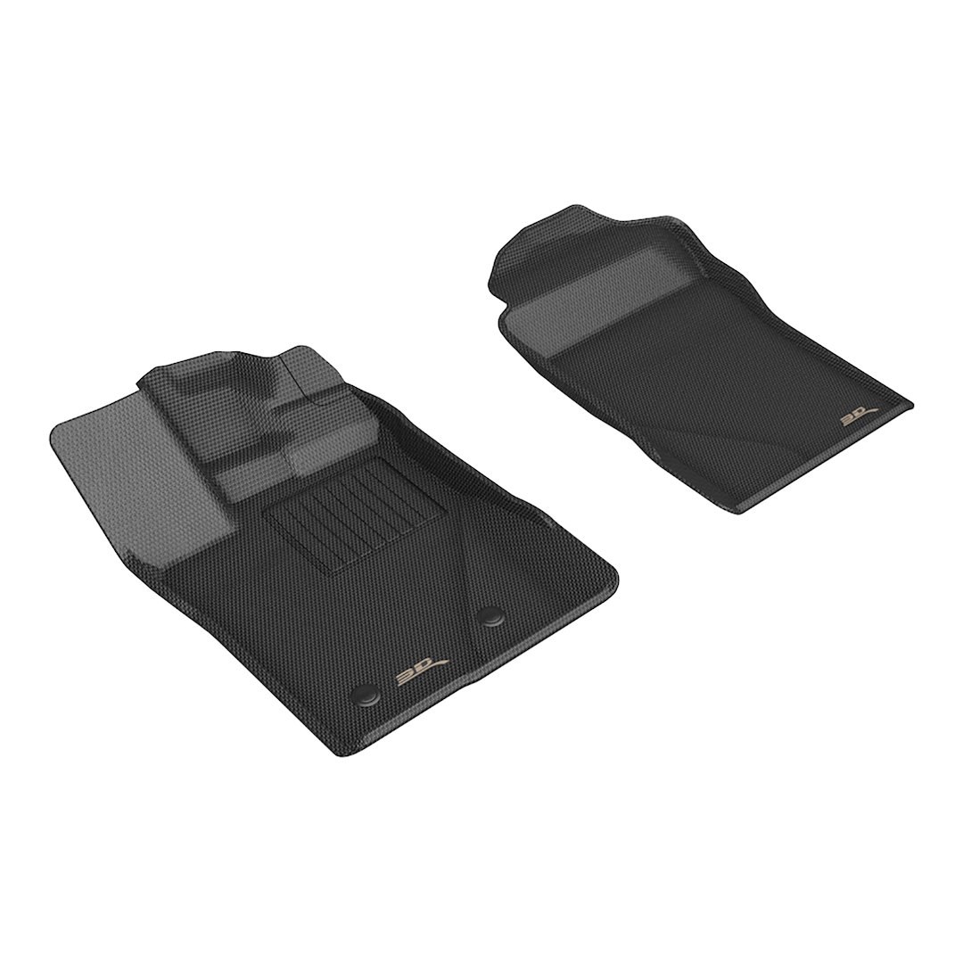 3D MAXpider Floor Liner, Kagu, Black, Custom Fit, Raised Edge, Thermoplastic Rubber of Carbon Fiber Texture, 2 Piece – L1FR16411509