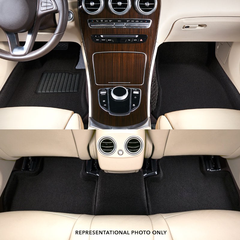 3D MAXpider Floor Liner, Elegant Series, Black, Custom Fit, Raised Edge, Polypropylene Tufted Cross-Link Polyethylene, 3 Piece – L1FR16504709