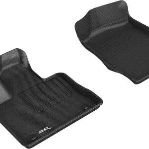 3D MAXpider Floor Liner, Kagu, Black, Custom Fit, Raised Edge, Thermoplastic Rubber of Carbon Fiber Texture, 2 Piece – L1FR18211509