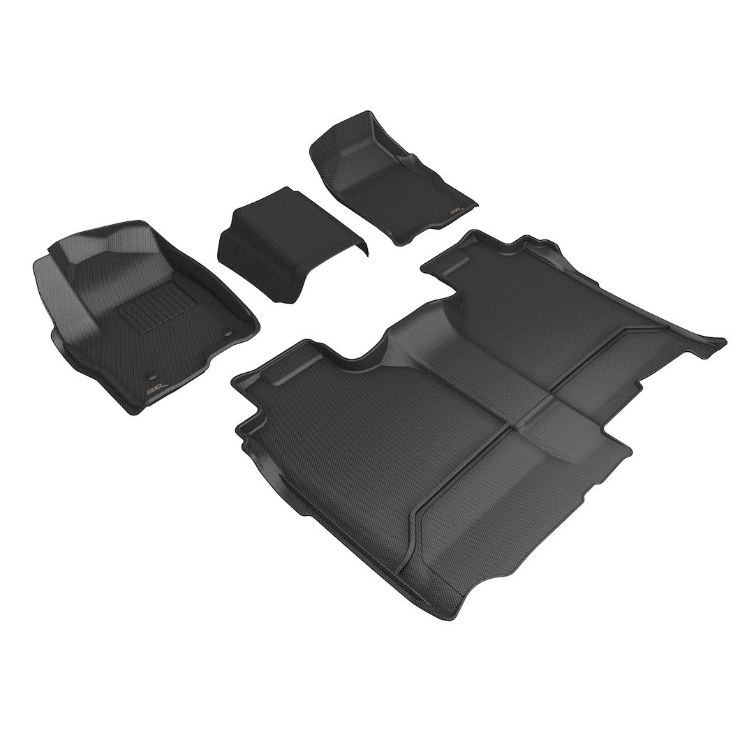 3D MAXpider Floor Liner, Kagu, Black, Custom Fit, Raised Edge, Thermoplastic Rubber of Carbon Fiber Texture, 4 Piece – L1GM03401509