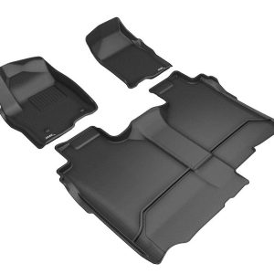 3D MAXpider Floor Liner, Kagu, Black, Custom Fit, Raised Edge, Thermoplastic Rubber of Carbon Fiber Texture, 3 Piece – L1GM03501509