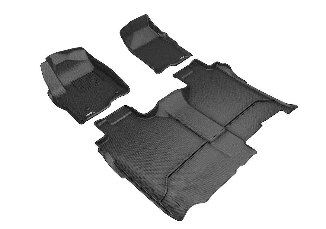 3D MAXpider Floor Liner, Kagu, Black, Custom Fit, Raised Edge, Thermoplastic Rubber of Carbon Fiber Texture, 3 Piece – L1GM03501509