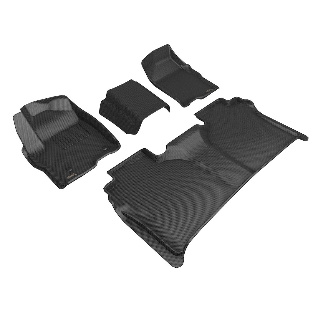3D MAXpider Floor Liner, Kagu, Black, Custom Fit, Raised Edge, Thermoplastic Rubber of Carbon Fiber Texture, 4 Piece – L1GM03601509