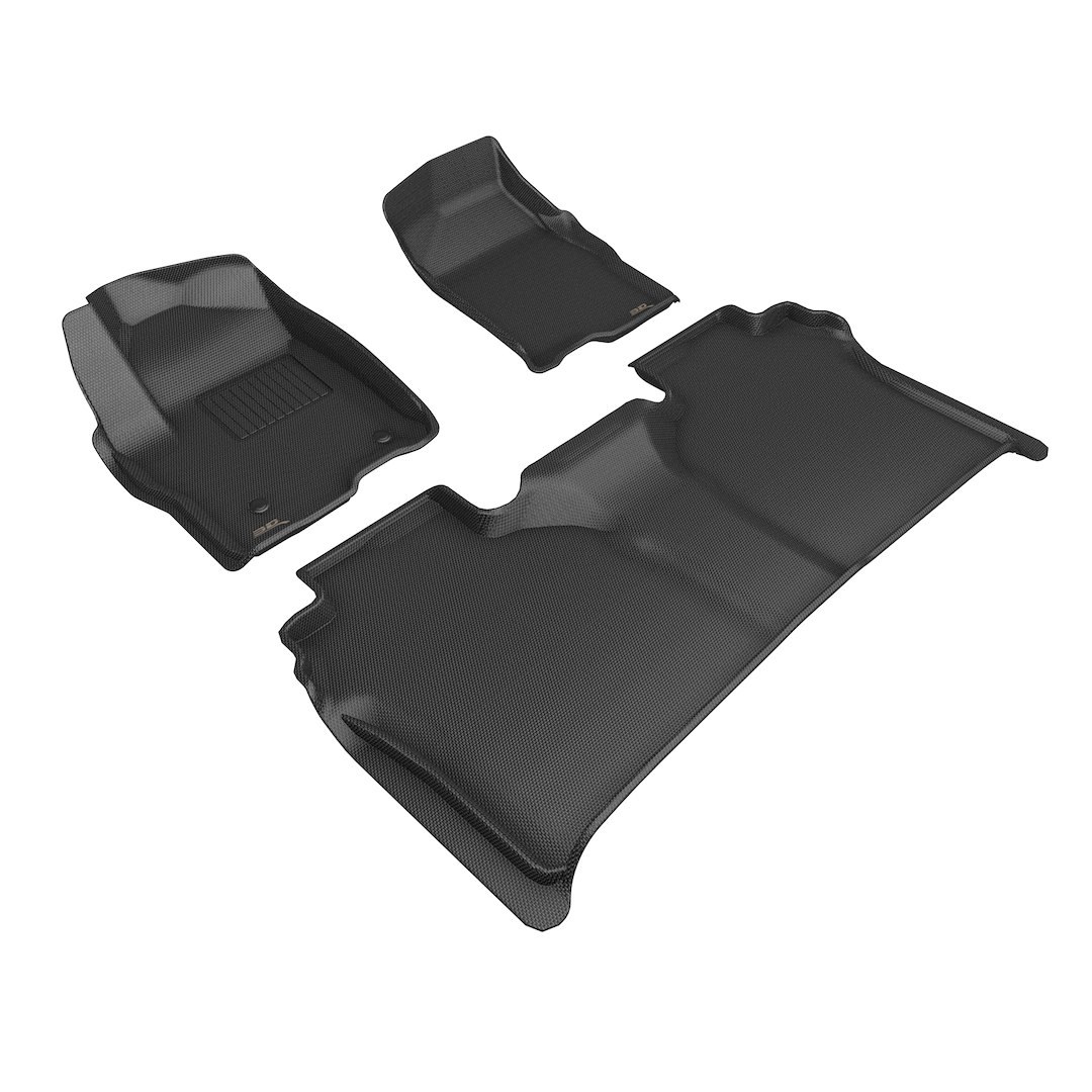 3D MAXpider Floor Liner, Kagu, Black, Custom Fit, Raised Edge, Thermoplastic Rubber of Carbon Fiber Texture, 3 Piece – L1GM03701509