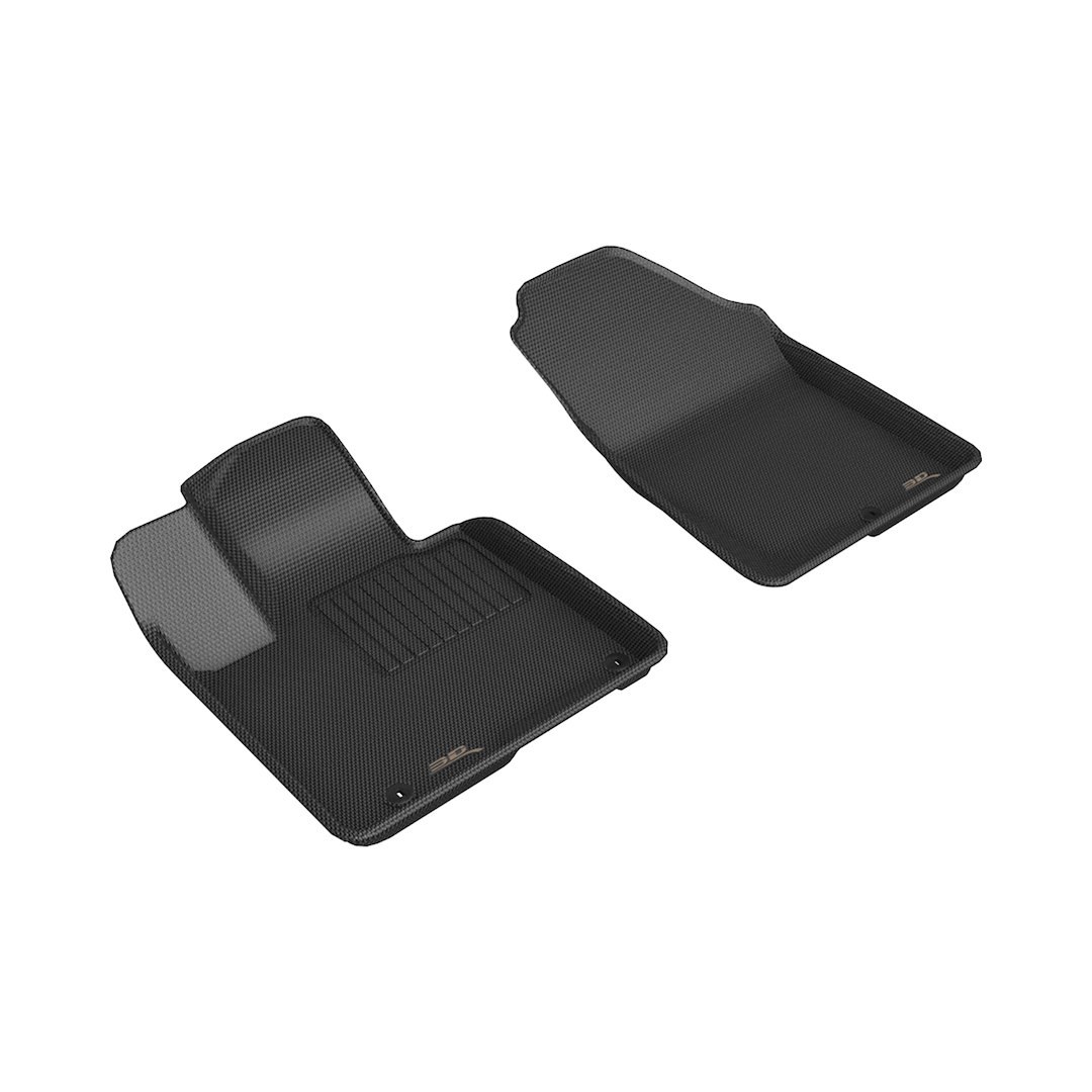 3D MAXpider Floor Liner, Kagu, Black, Custom Fit, Raised Edge, Thermoplastic Rubber of Carbon Fiber Texture, 2 Piece – L1HY11811509