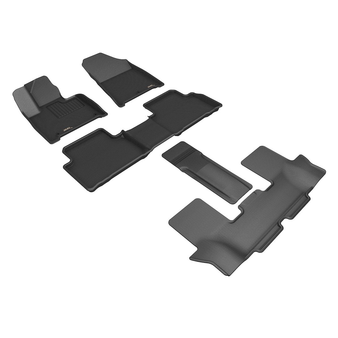 3D MAXpider Floor Liner, Kagu, Black, Custom Fit, Raised Edge, Thermoplastic Rubber of Carbon Fiber Texture, 5 Piece – L1HY15401509