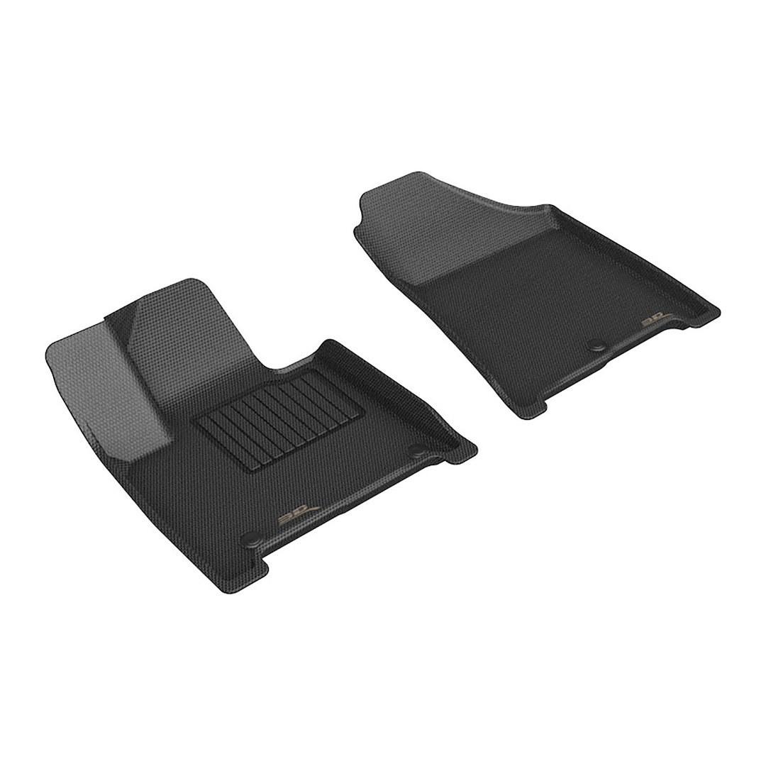 3D MAXpider Floor Liner, Kagu, Black, Custom Fit, Raised Edge, Thermoplastic Rubber of Carbon Fiber Texture, 2 Piece – L1HY15411509
