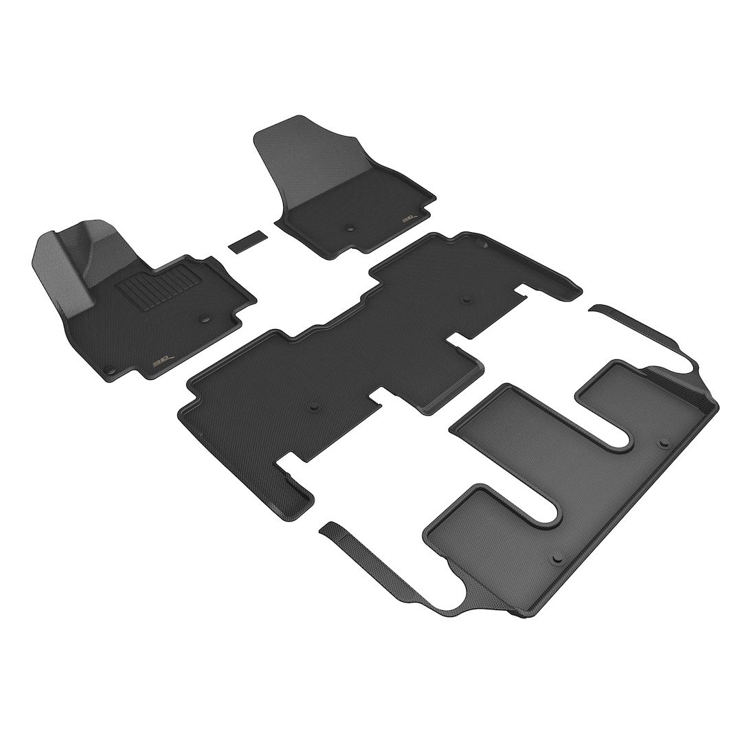3D MAXpider Floor Liner, Kagu, Custom Fit, Raised Edge, Black, Thermoplastic Rubber of Carbon Fiber Texture, 5 Piece – L1KA08301509