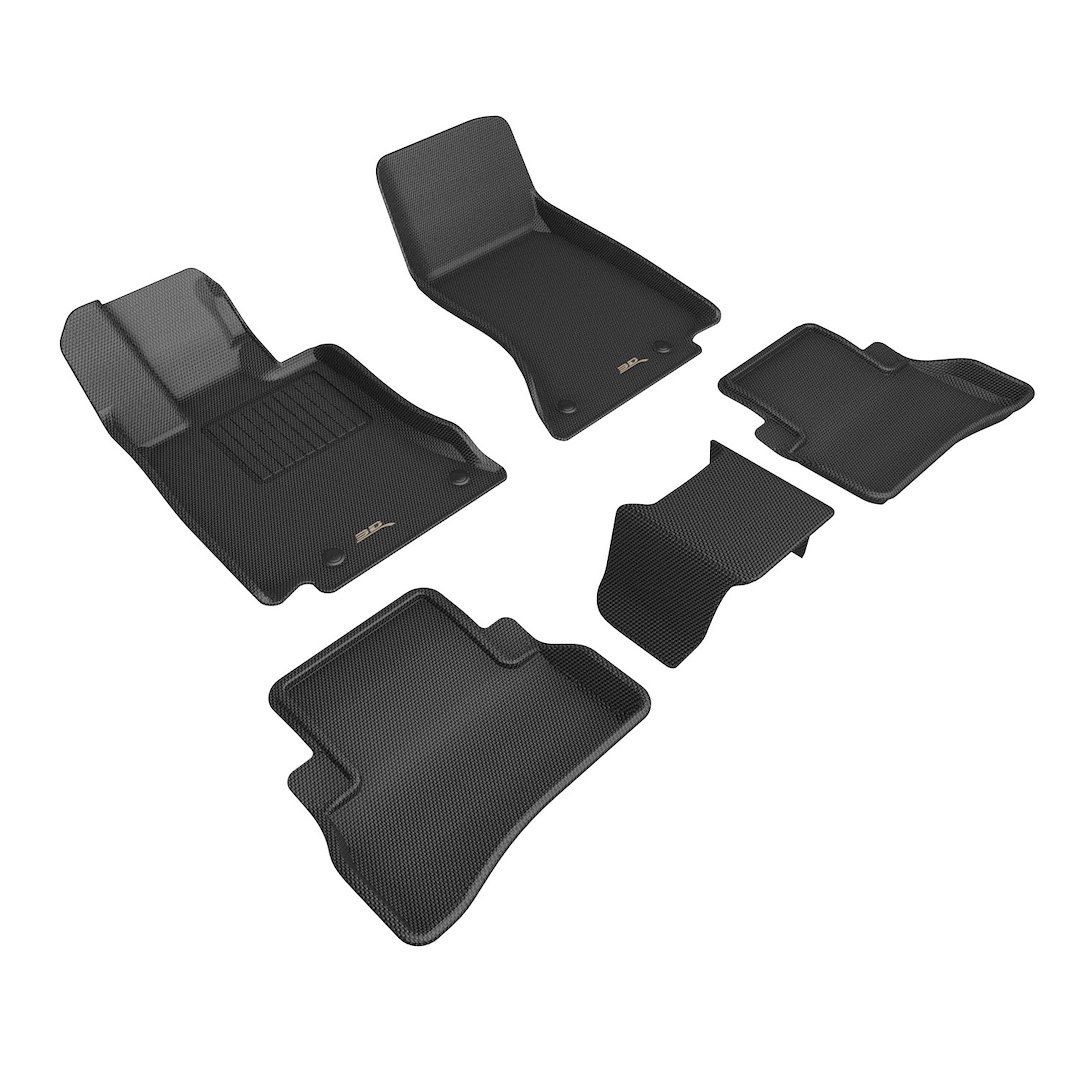 3D MAXpider Floor Liner, Kagu, Custom Fit, Raised Edge, Black, Thermoplastic Rubber of Carbon Fiber Texture, 5 Piece – L1MB19101509