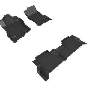 3D MAXpider Floor Liner, Kagu, Custom Fit, Raised Edge, Black, Thermoplastic Rubber of Carbon Fiber Texture, 3 Piece – L1NS13801509