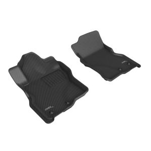 3D MAXpider Floor Liner, Kagu, Custom Fit, Raised Edge, Black, Thermoplastic Rubber of Carbon Fiber Texture, 2 Piece – L1NS13811509