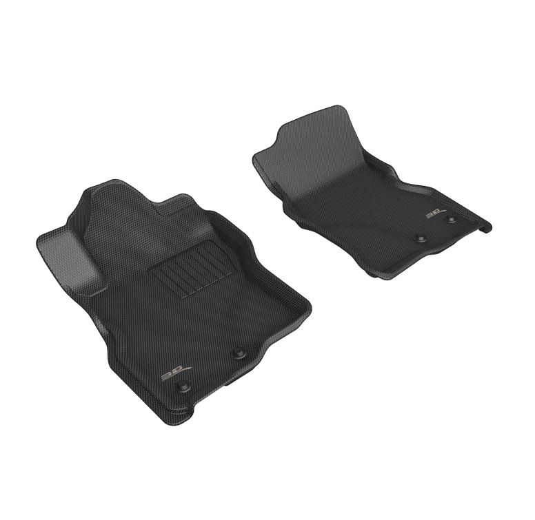 3D MAXpider Floor Liner, Kagu, Custom Fit, Raised Edge, Black, Thermoplastic Rubber of Carbon Fiber Texture, 2 Piece – L1NS13811509