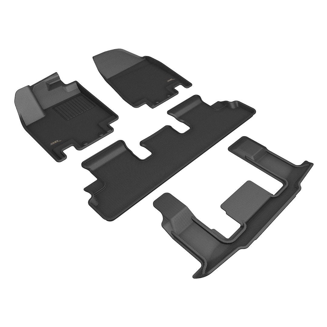 3D MAXpider Floor Liner, Kagu, Black, Custom Fit, Raised Edge, Thermoplastic Rubber of Carbon Fiber Texture, 4 Piece – L1NS14901509