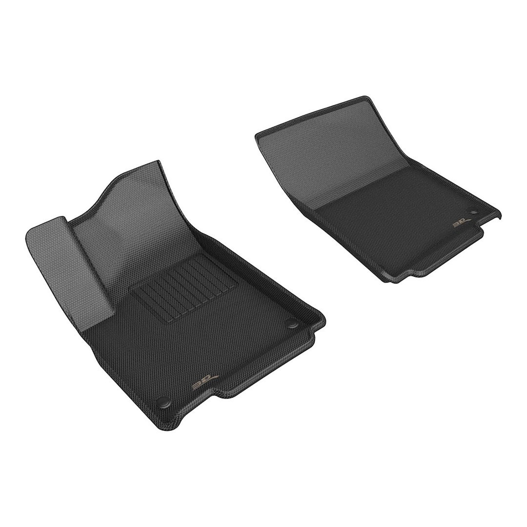 3D MAXpider Floor Liner, Kagu, Custom Fit, Raised Edge, Black, Thermoplastic Rubber of Carbon Fiber Texture, 2 Piece – L1RI00011509