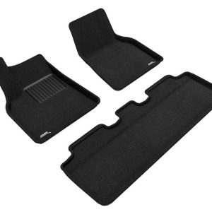 3D MAXpider Floor Liner, Elegant Series, Custom Fit, Raised Ridge, Black, Polypropylene, 3 Piece, With Maxpider™ Anti-Skid Bottom Layer – L1TL02704709
