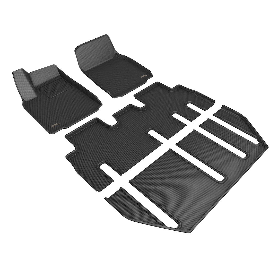 3D MAXpider Floor Liner, Kagu, Custom Fit, Raised Edge, Black, Thermoplastic Rubber of Carbon Fiber Texture, 4 Piece – L1TL04801509