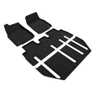 3D MAXpider Floor Liner, Elegant Series, Custom Fit, Raised Edge, Black, Thermoplastic Rubber of Carbon Fiber Texture, 4 Piece – L1TL04804709