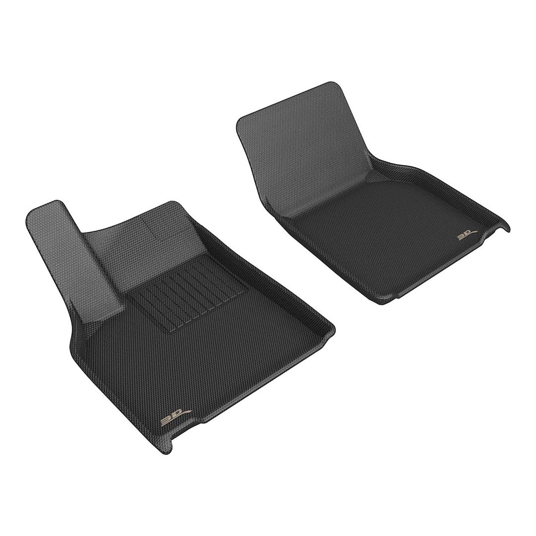 3D MAXpider Floor Liner, Kagu, Black, Custom Fit, Raised Edge, Thermoplastic Rubber of Carbon Fiber Texture, 2 Piece – L1TL05411509