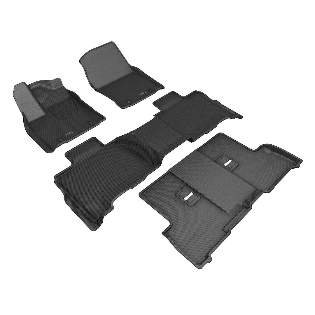 3D MAXpider Floor Liner, Kagu, Custom Fit, Raised Edge, Black, Thermoplastic Rubber of Carbon Fiber Texture, 4 Piece – L1TY30301509