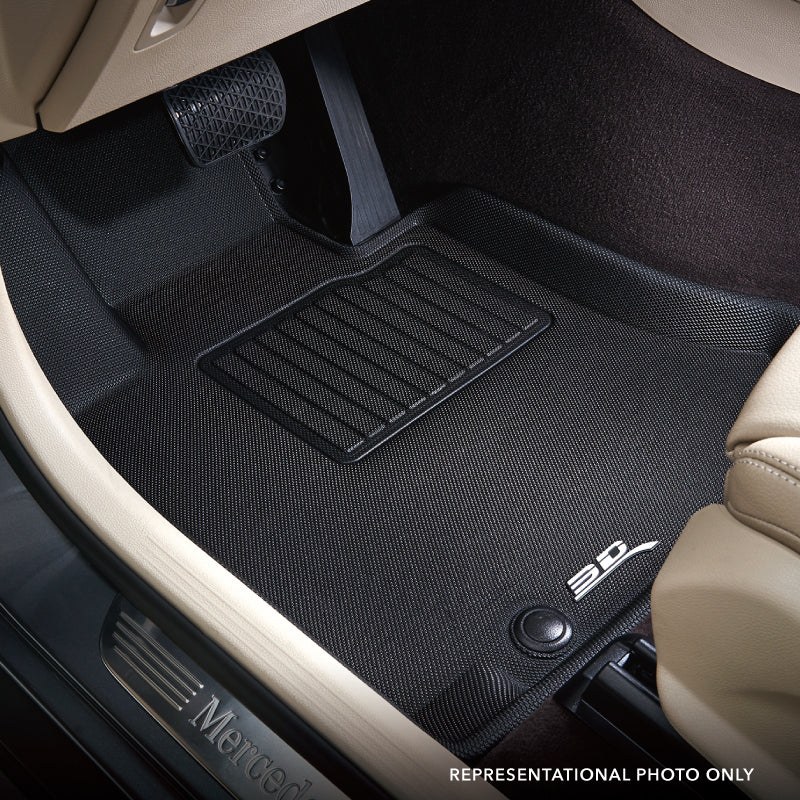 3D MAXpider Floor Liner, Kagu, Custom Fit, Raised Edge, Black, Thermoplastic Rubber of Carbon Fiber Texture, 3 Piece – L1LX07801509