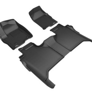 3D MAXpider Floor Liner, Kagu, Custom Fit, Raised Edge, Black, Thermoplastic Rubber of Carbon Fiber Texture, 3 Piece – L1GM02501509