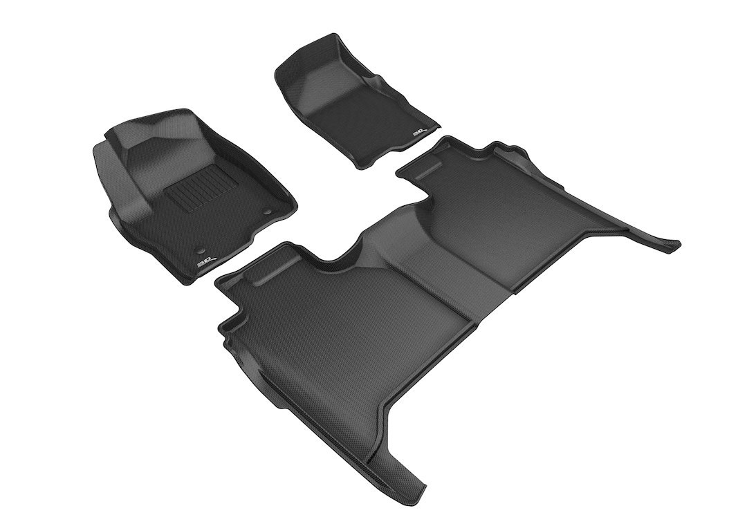 3D MAXpider Floor Liner, Kagu, Custom Fit, Raised Edge, Black, Thermoplastic Rubber of Carbon Fiber Texture, 3 Piece – L1GM02501509