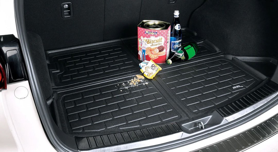 3D MAXpider Cargo Area Liner, Kagu, Black, Raised Edge, Thermoplastic Rubber of Carbon Fiber Texture, Non-Skid, Behind 2ND Seat – M1BM1251309