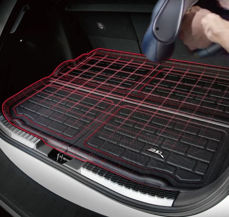 3D MAXpider Cargo Area Liner, Kagu, Black, Raised Edge, Thermoplastic Rubber of Carbon Fiber Texture, Non-Skid, To Back of 2ND Seat – M1HD1341309