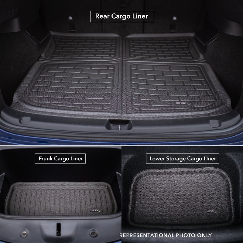 3D MAXpider Cargo Area Liner, Kagu, Raised Edge, Black, Thermoplastic Rubber of Carbon Fiber Texture, Non-Skid, To Back of 2ND Seat – M1JP0261309