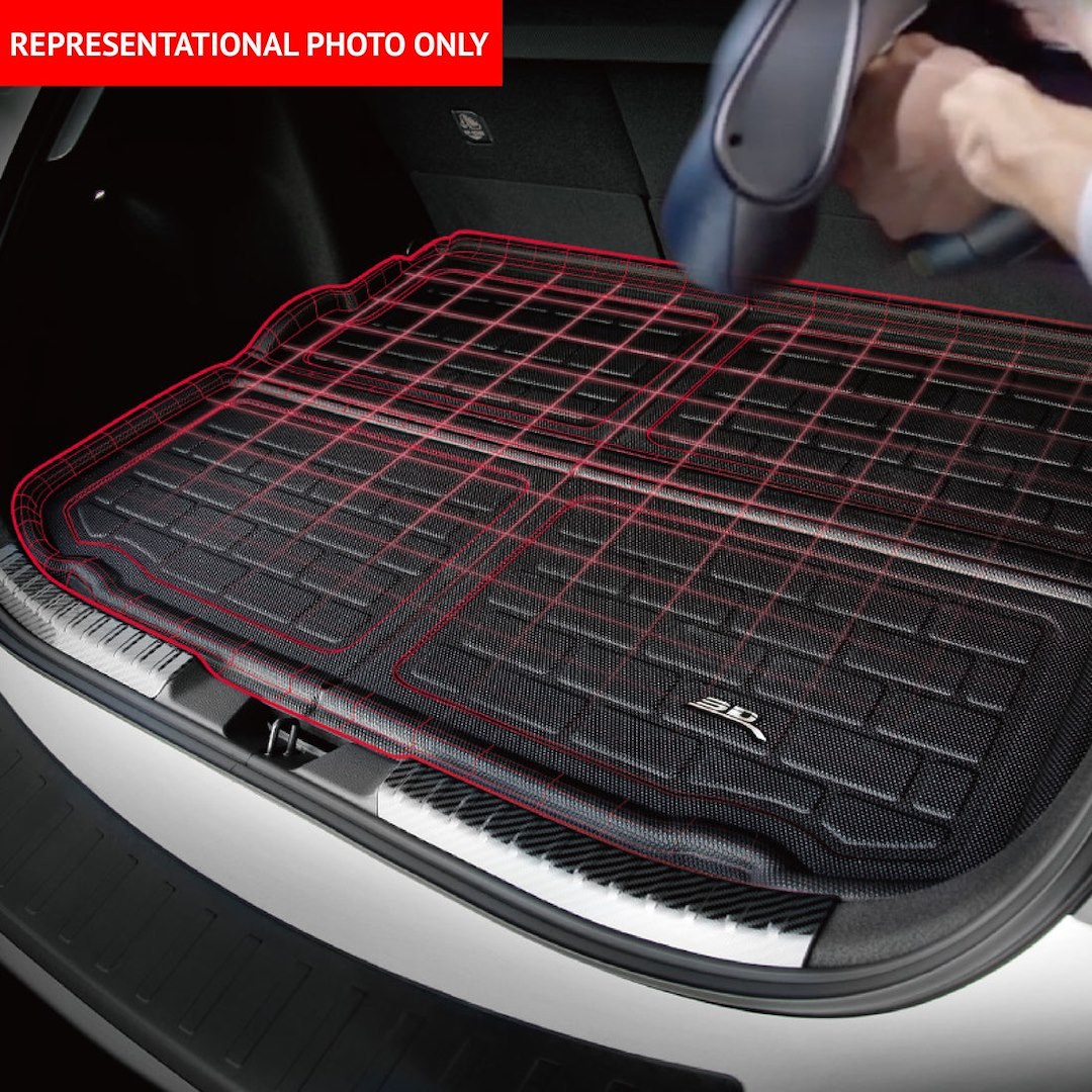 3D MAXpider Cargo Area Liner, Kagu, Raised Edge, Black, Thermoplastic Rubber of Carbon Fiber Texture, Non-Skid, Behind 3RD Row – M1RI0011309